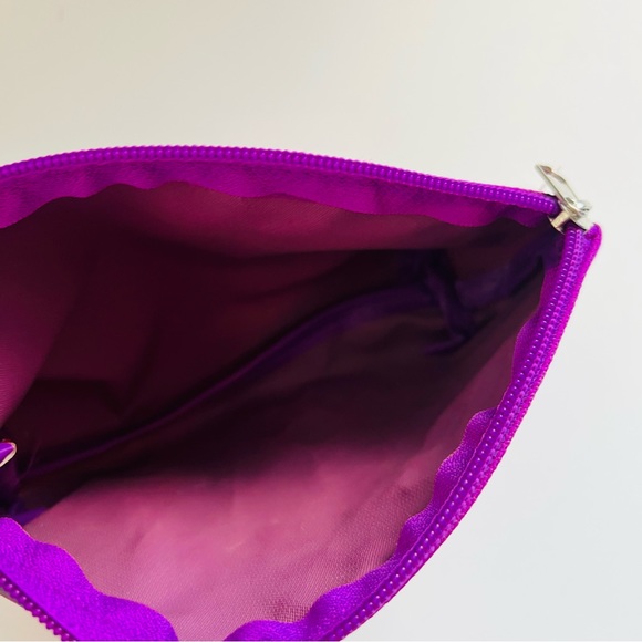 Y2K Disney Camp Rock Demi Lovato Purple Checkered Graphic Small Zip Pouch - Picture 4 of 5